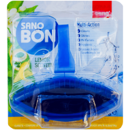 Odorizant solid pentru toaletă Sano Bon Blue Lemon Multi-Action, 5 în 1, 55 g
